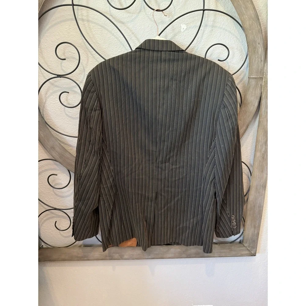 Men's Striped Blazer By Jack Victor Prossimo Made In‎ Canada Black And Tan